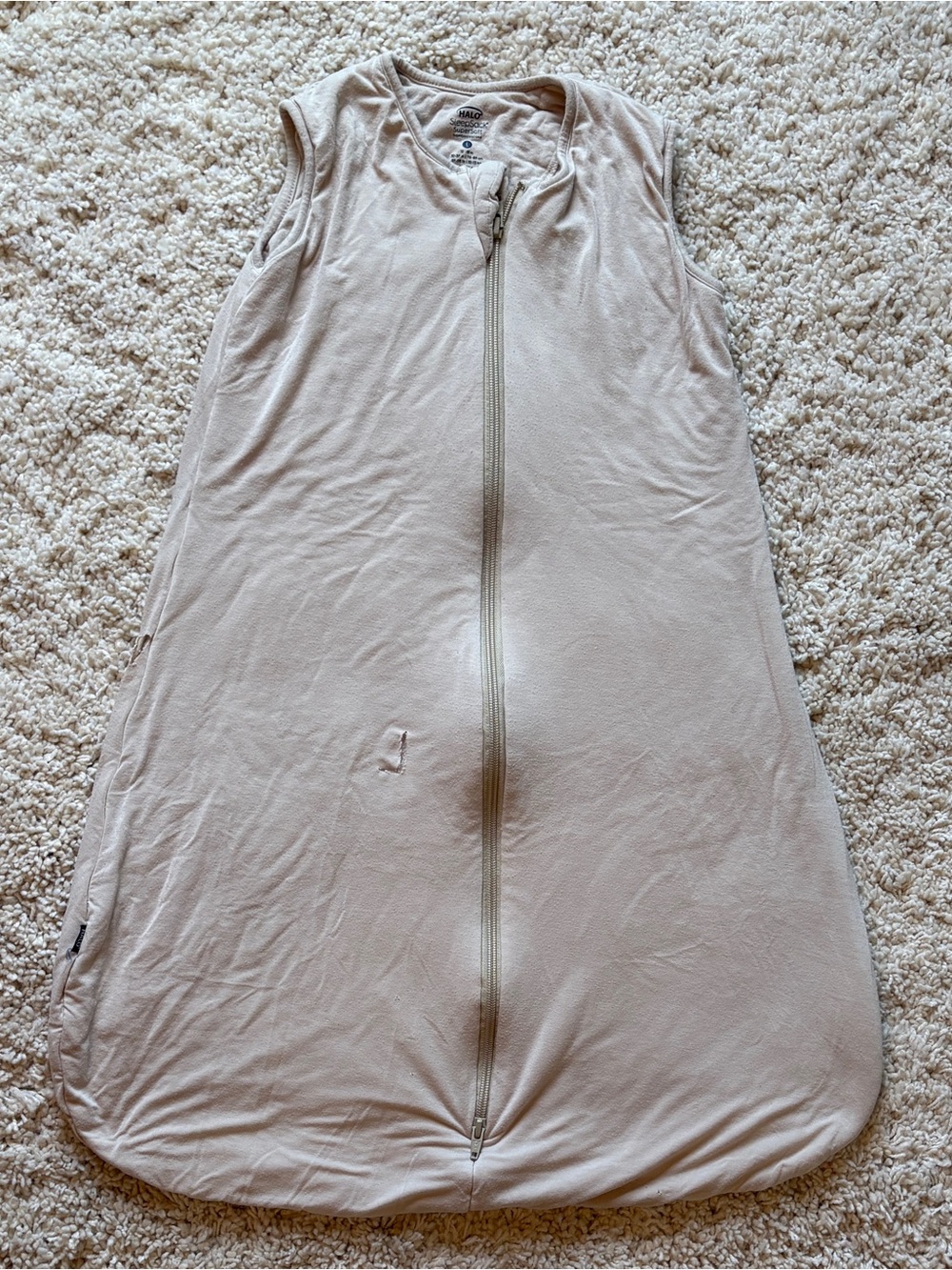 HALO SleepSack SuperSoft Bamboo 1.5 TOG Large 12-18M Oat Beige Cream